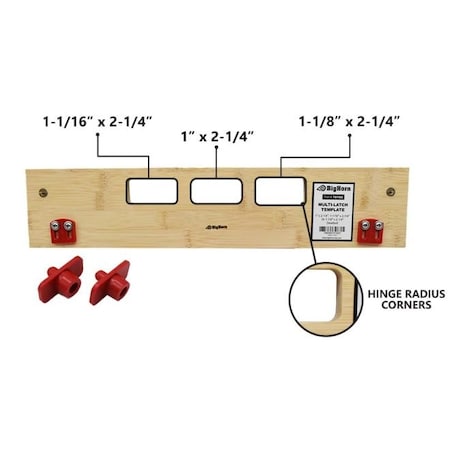 Big Horn Multi-Latch Template - 1" X 2-1/4", 1-1/16" X 2-1/4" Or 1-1/8" X 2-1/4" Deadbolt - ML-300 70160